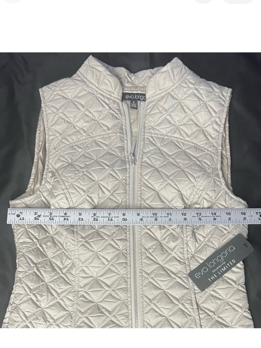 The Limited Eva Longoria Quilted Silvery Grey Puffer Vest - Picture 5 of 5